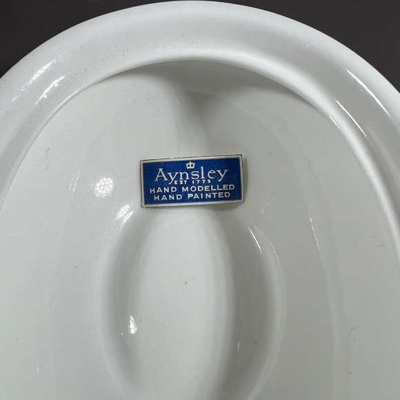 Vintage Aynsley Hand Paint Porcelain Fine China Egg Shape Trinket Box Easter - Picture 7 of 9